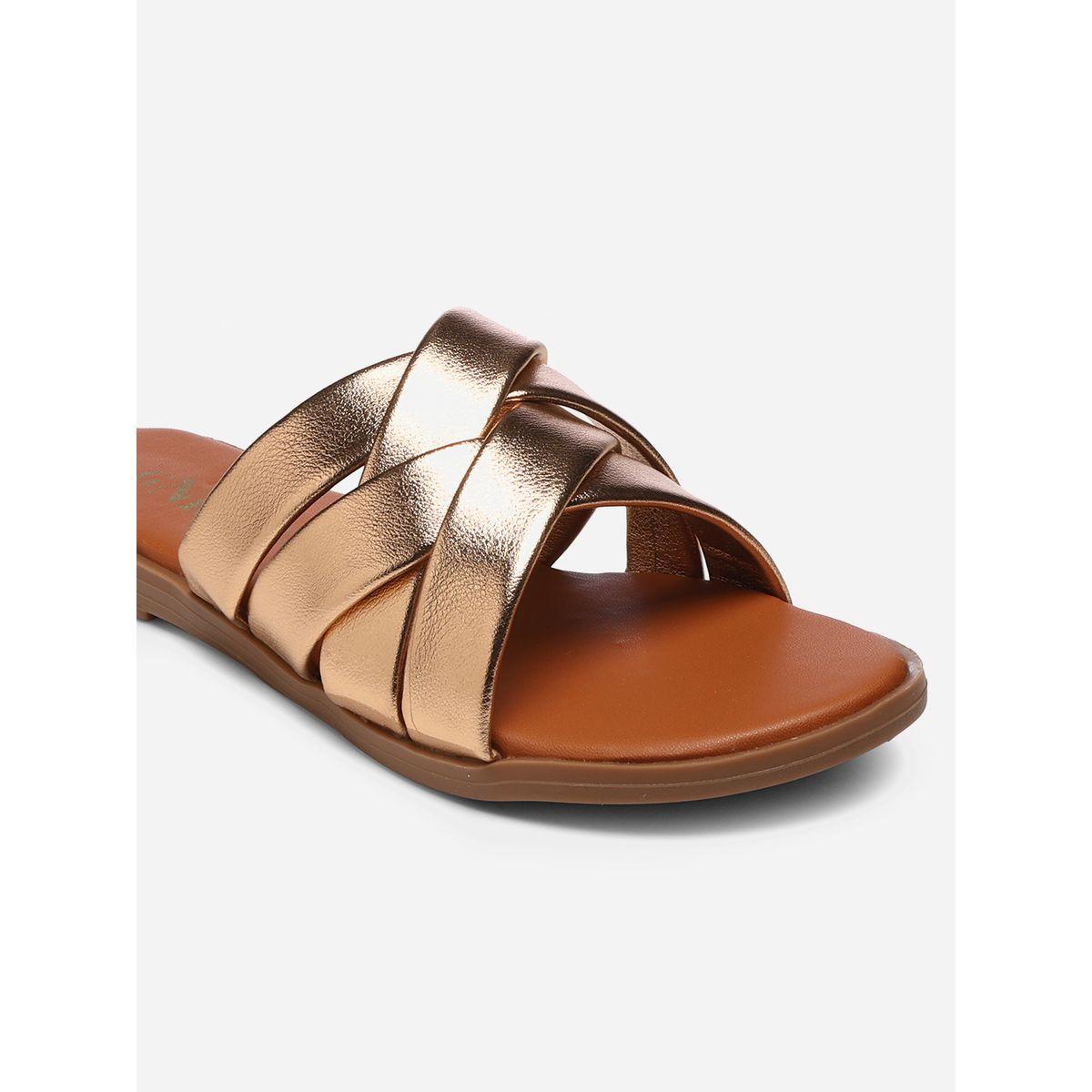 GNIST X Styli  Metallic Strap Flat Sandals-women-shoes-sandals-flats-image-4