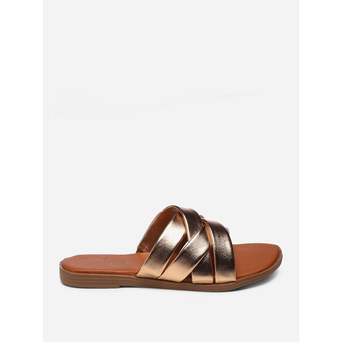 GNIST X Styli  Metallic Strap Flat Sandals-women-shoes-sandals-flats-image-5