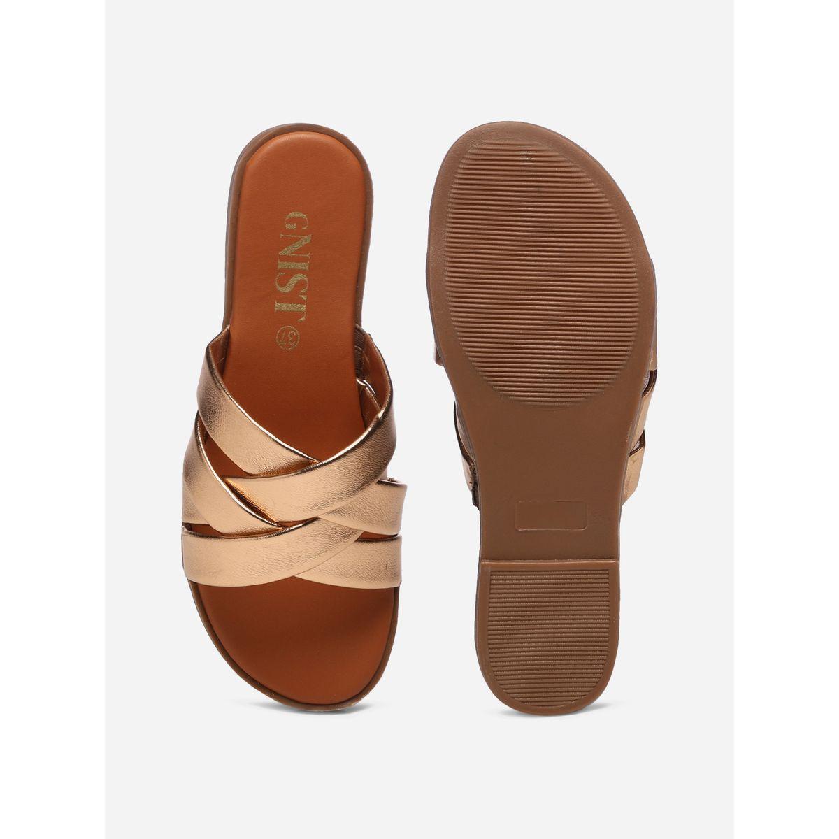 GNIST X Styli  Metallic Strap Flat Sandals-women-shoes-sandals-flats-image-7