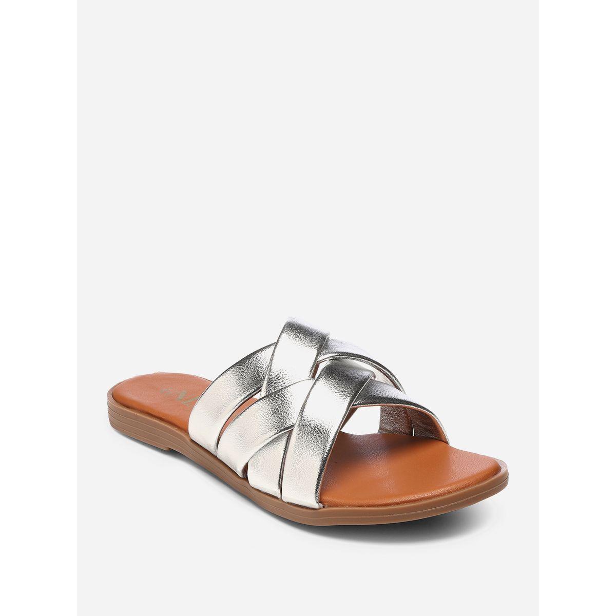 GNIST X Styli  Metallic Strap Flat Sandals-women-shoes-sandals-flats-image-3