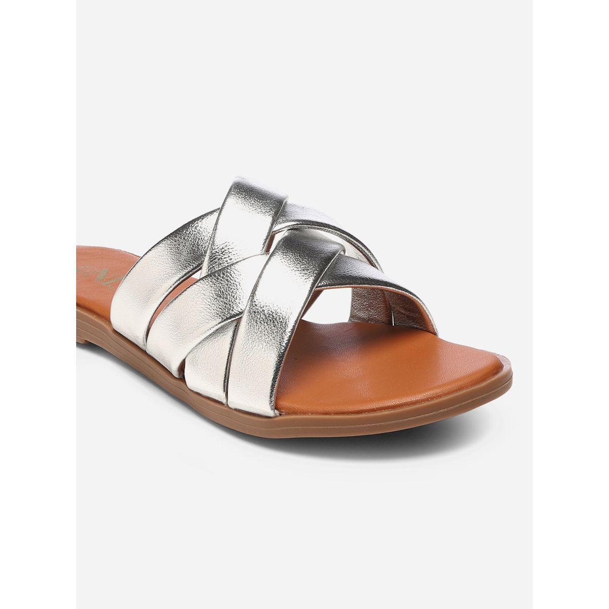 GNIST X Styli  Metallic Strap Flat Sandals-women-shoes-sandals-flats-image-4