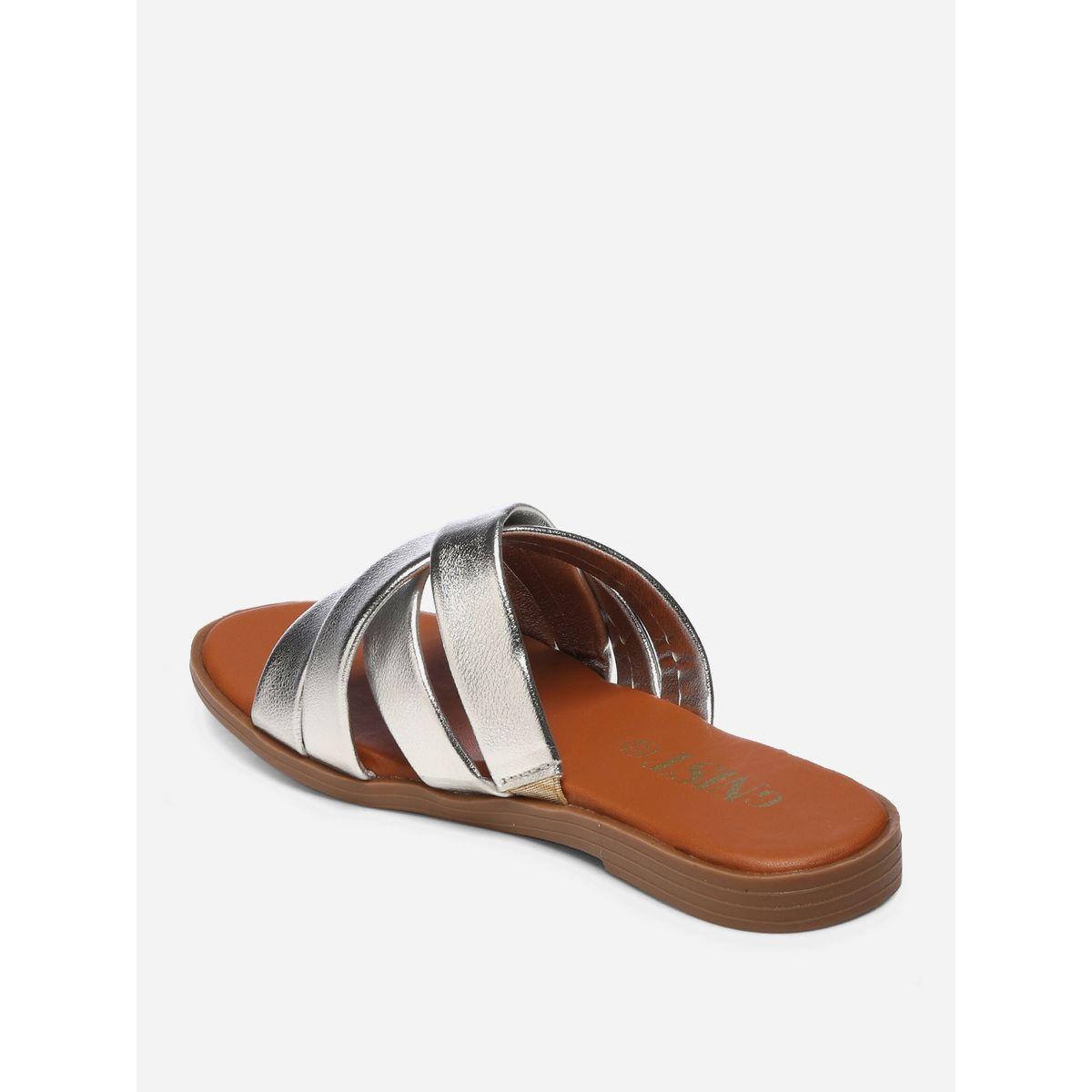 GNIST X Styli  Metallic Strap Flat Sandals-women-shoes-sandals-flats-image-6