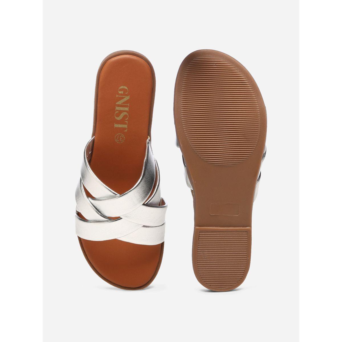 GNIST X Styli  Metallic Strap Flat Sandals-women-shoes-sandals-flats-image-7