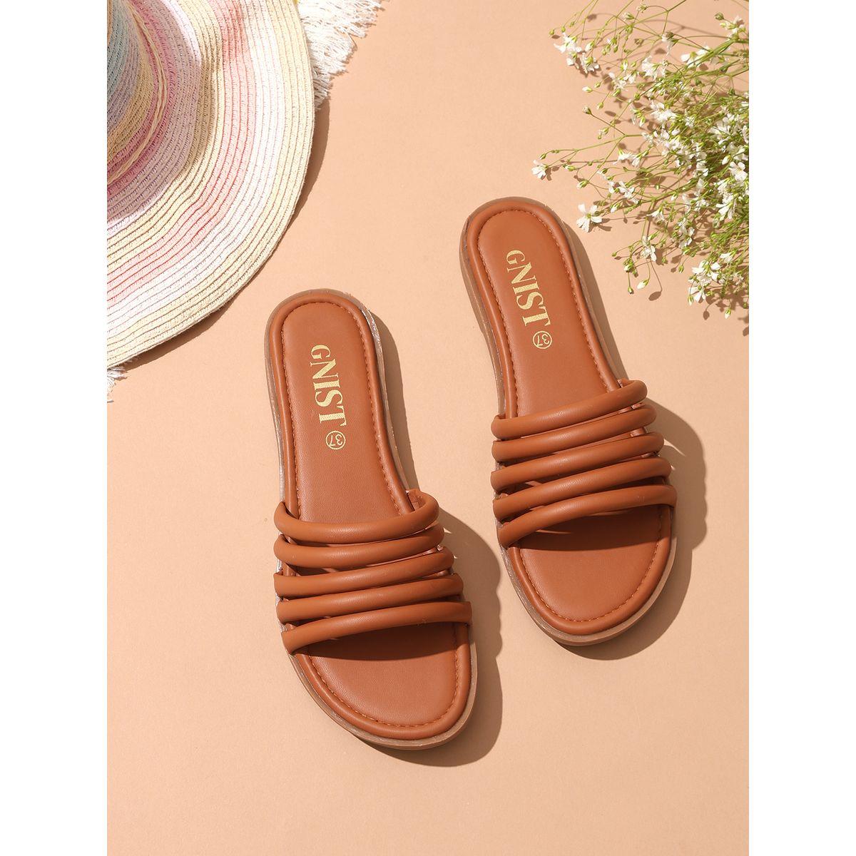 صندل فلات بسيور مزدوجة جنِست × ستايلي-women-shoes-sandals-flats-image-1
