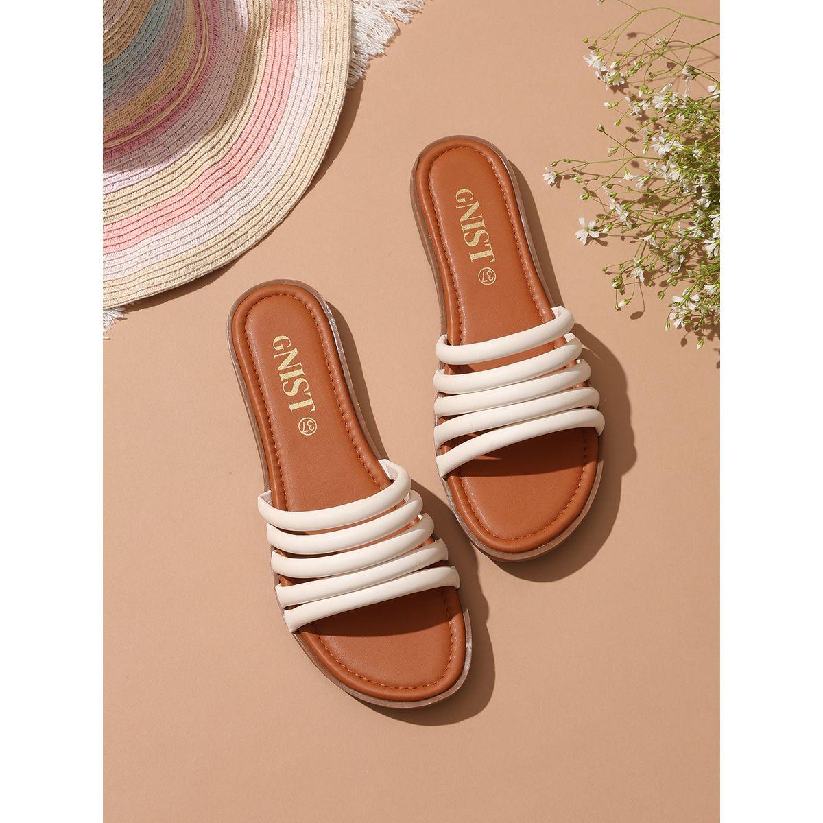 صندل فلات بسيور مزدوجة جنِست × ستايلي-women-shoes-sandals-flats-image-1
