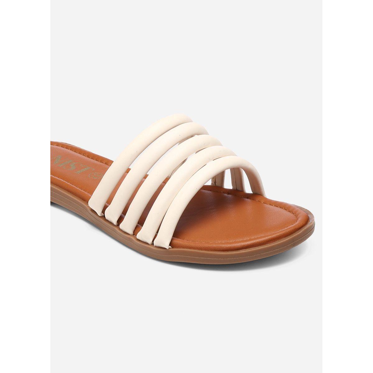صندل فلات بسيور مزدوجة جنِست × ستايلي-women-shoes-sandals-flats-image-4