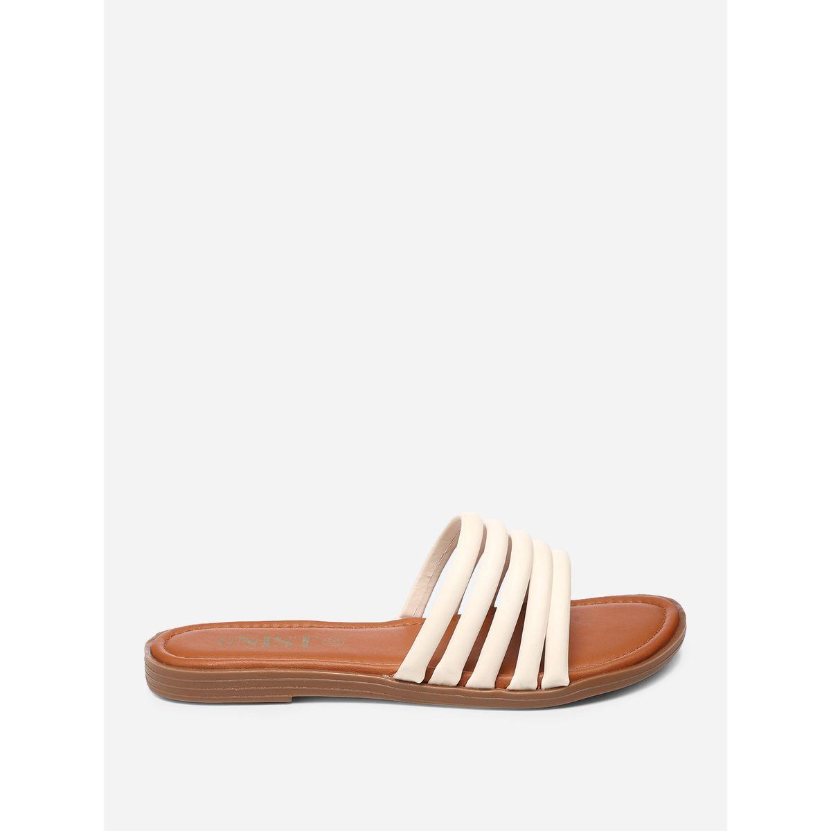 صندل فلات بسيور مزدوجة جنِست × ستايلي-women-shoes-sandals-flats-image-5