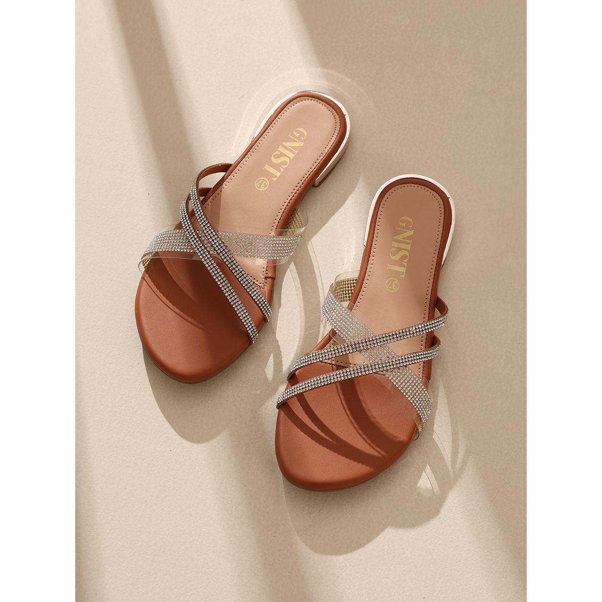 GNIST X Styli  Embellished Strap Flat Sandals-women-shoes-sandals-flats-image-1