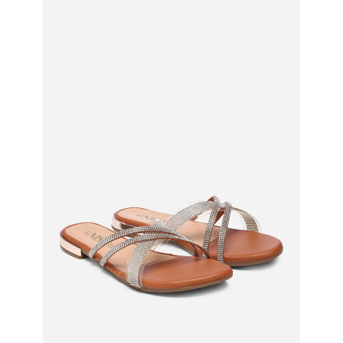 GNIST X Styli  Embellished Strap Flat Sandals-women-shoes-sandals-flats-image-4