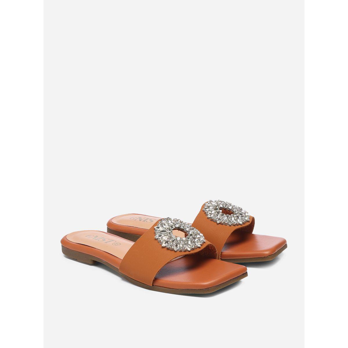 GNIST X Styli  Embellished Strap Flat Sandals-women-shoes-sandals-flats-image-2