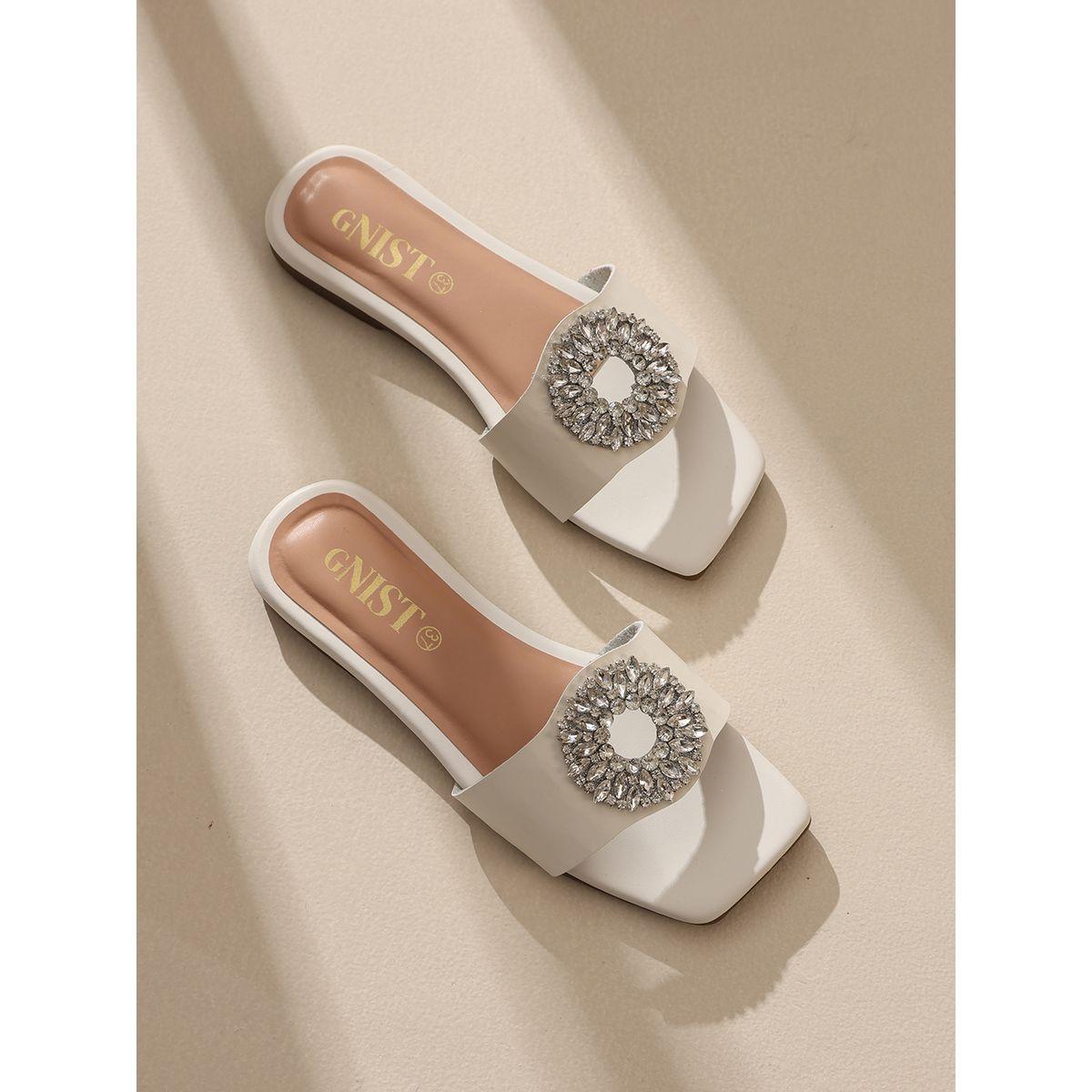 GNIST X Styli  Embellished Strap Flat Sandals-women-shoes-sandals-flats-image-1