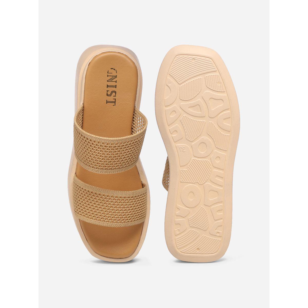 صندل فلاتفورم بسيور مزدوجة جنِست × ستايلي-women-shoes-sandals-flats-image-1