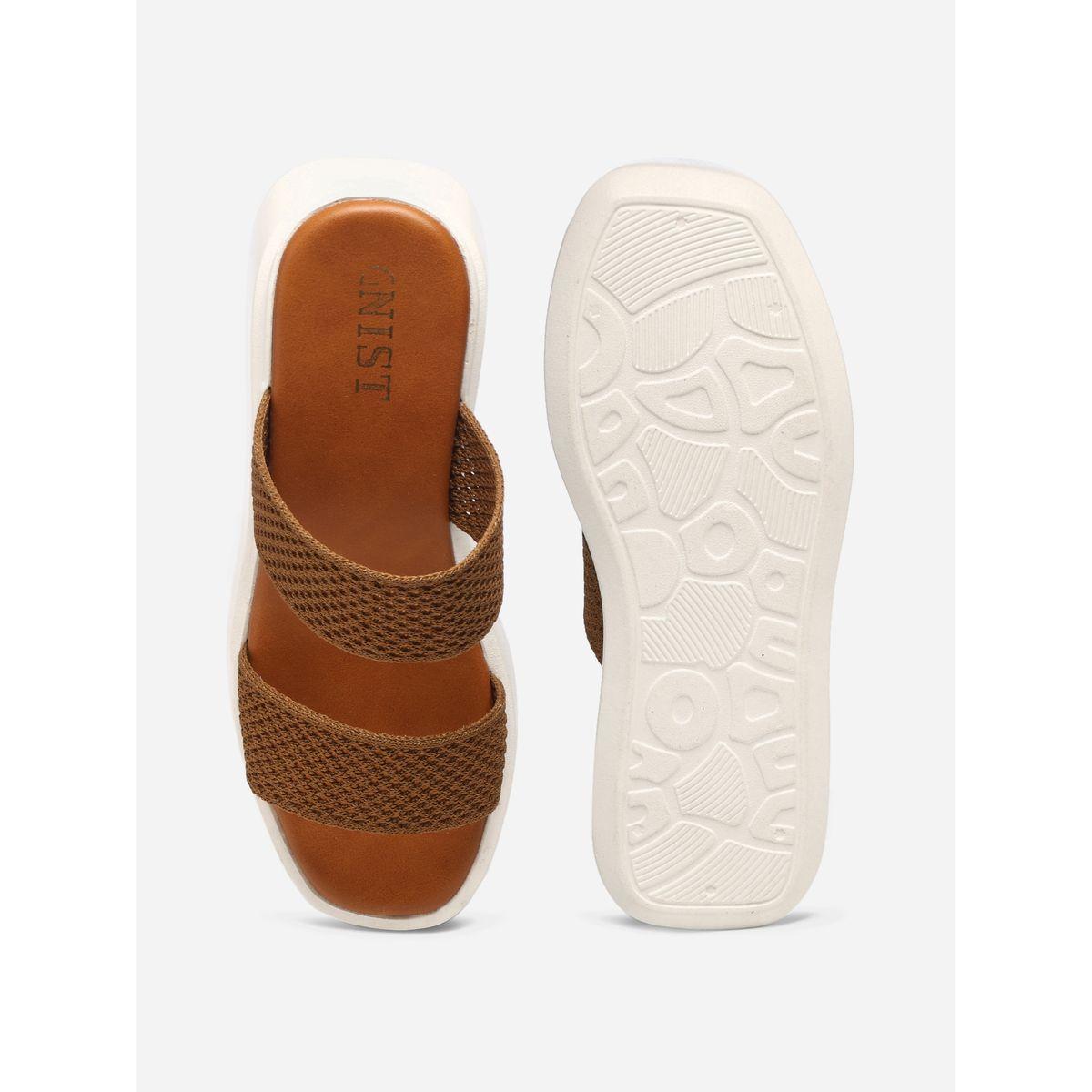 GNIST X Styli  Textured Double Strap Flatform Sandals-women-shoes-sandals-flats-image-7
