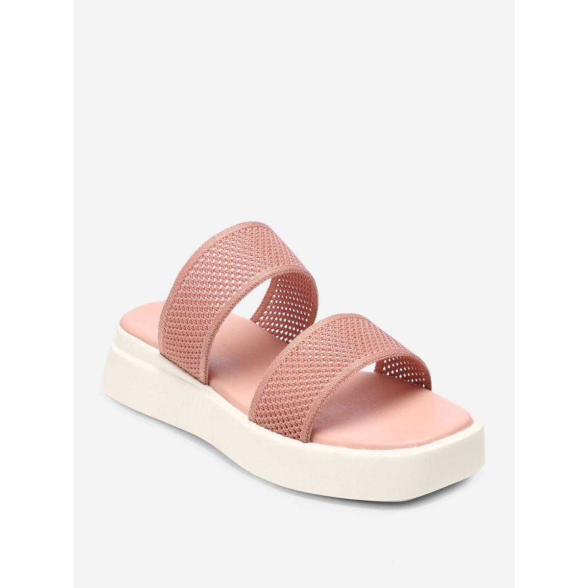 GNIST X Styli  Textured Double Strap Flatform Sandals-women-shoes-sandals-flats-image-3