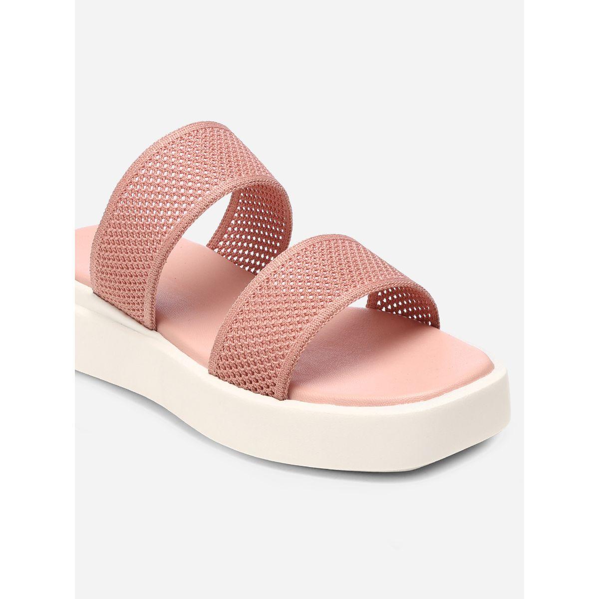 GNIST X Styli  Textured Double Strap Flatform Sandals-women-shoes-sandals-flats-image-4