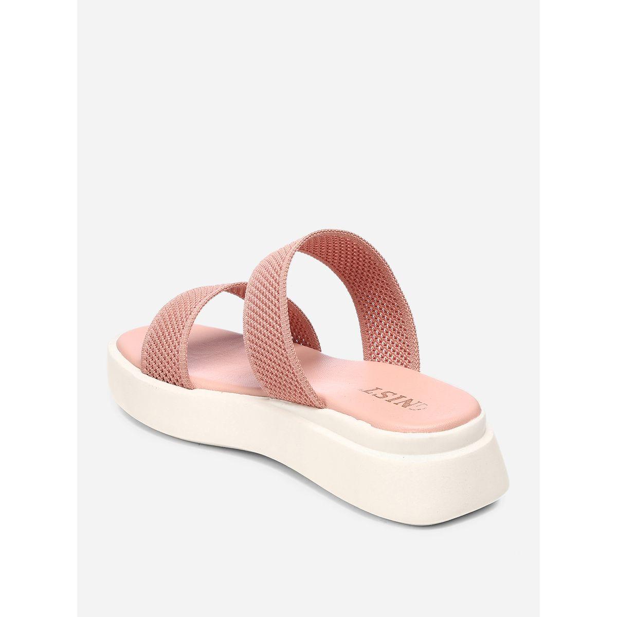 GNIST X Styli  Textured Double Strap Flatform Sandals-women-shoes-sandals-flats-image-6