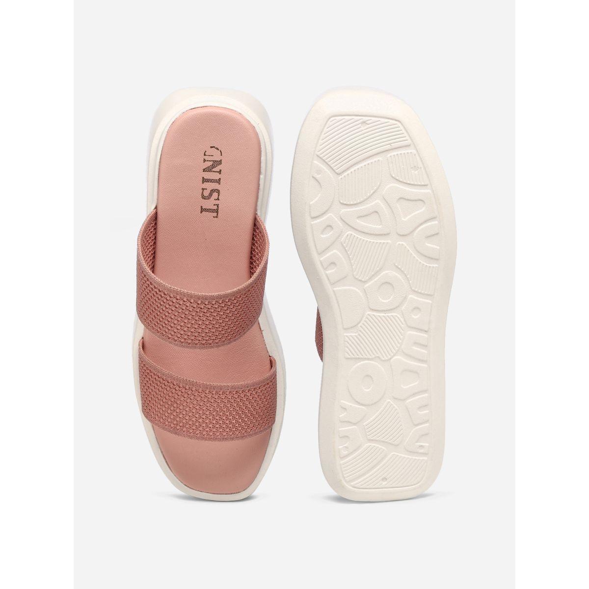 GNIST X Styli  Textured Double Strap Flatform Sandals-women-shoes-sandals-flats-image-7