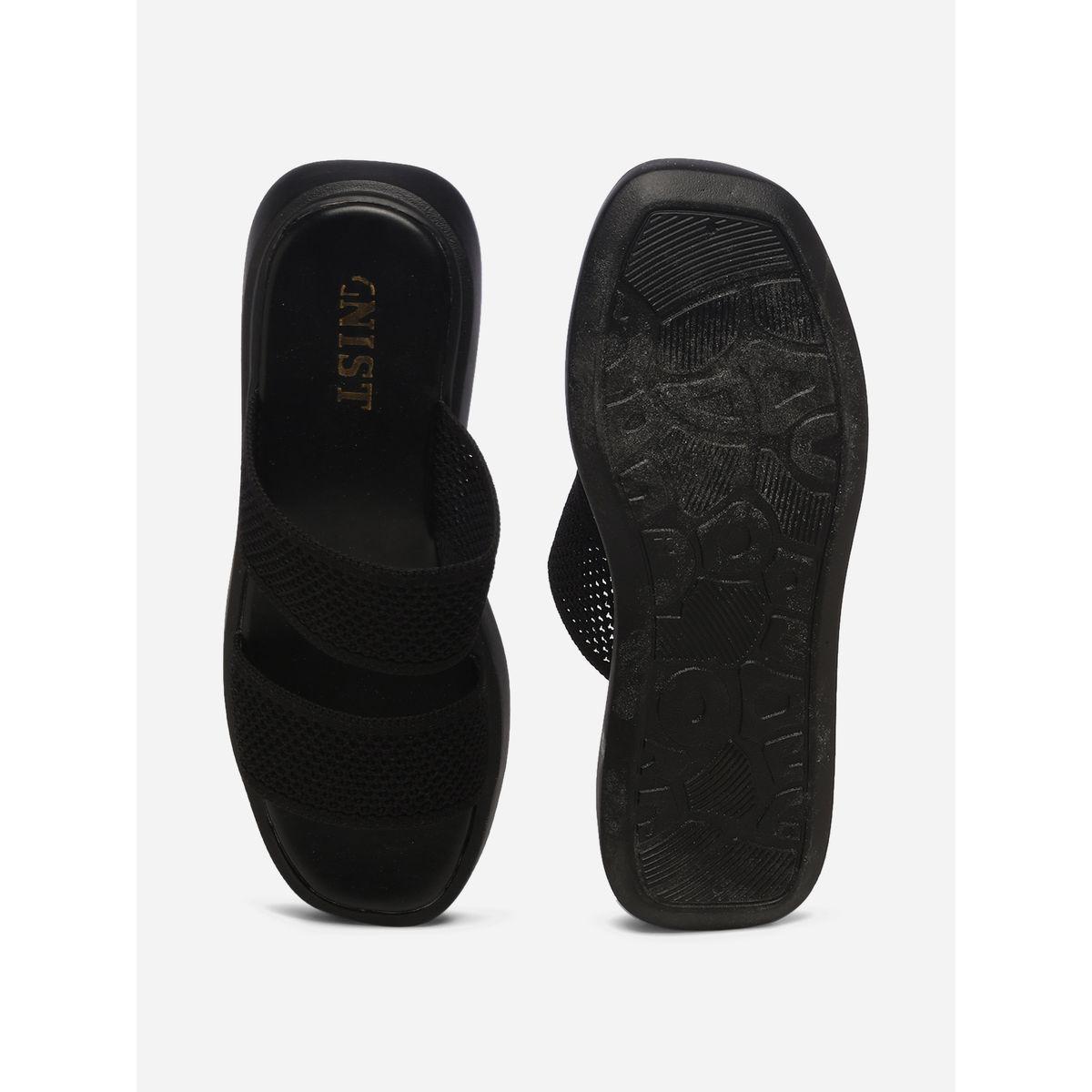 GNIST X Styli  Textured Double Strap Flatform Sandals-women-shoes-sandals-flats-image-7