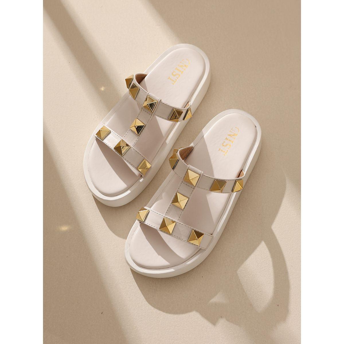 GNIST X Styli  Studded Strap Flatform Sandals-women-shoes-sandals-flats-image-1