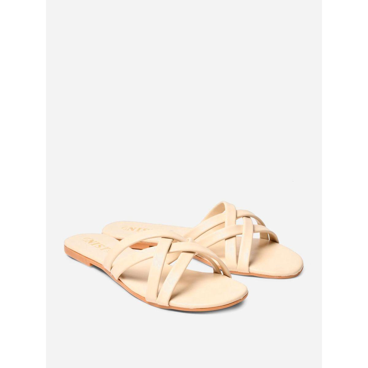 GNIST Cross Strap Open Toe Flat Sandals-women-shoes-sandals-flats-image-1