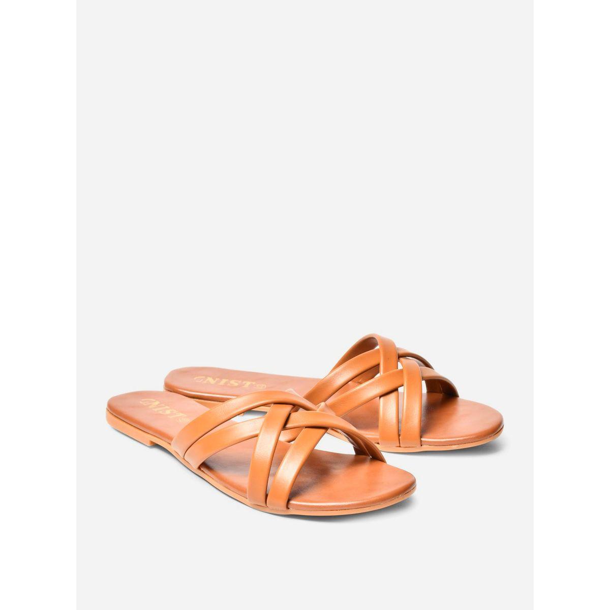 GNIST Cross Strap Open Toe Flat Sandals-women-shoes-sandals-flats-image-1