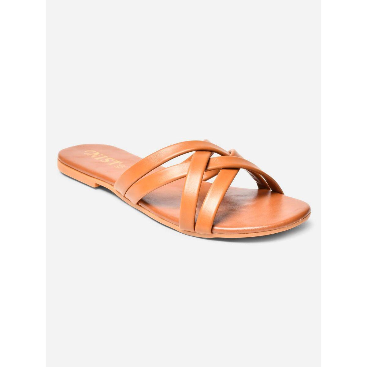 صندل فلات بمقدمة مفتوحة وسيور كروس-women-shoes-sandals-flats-image-2