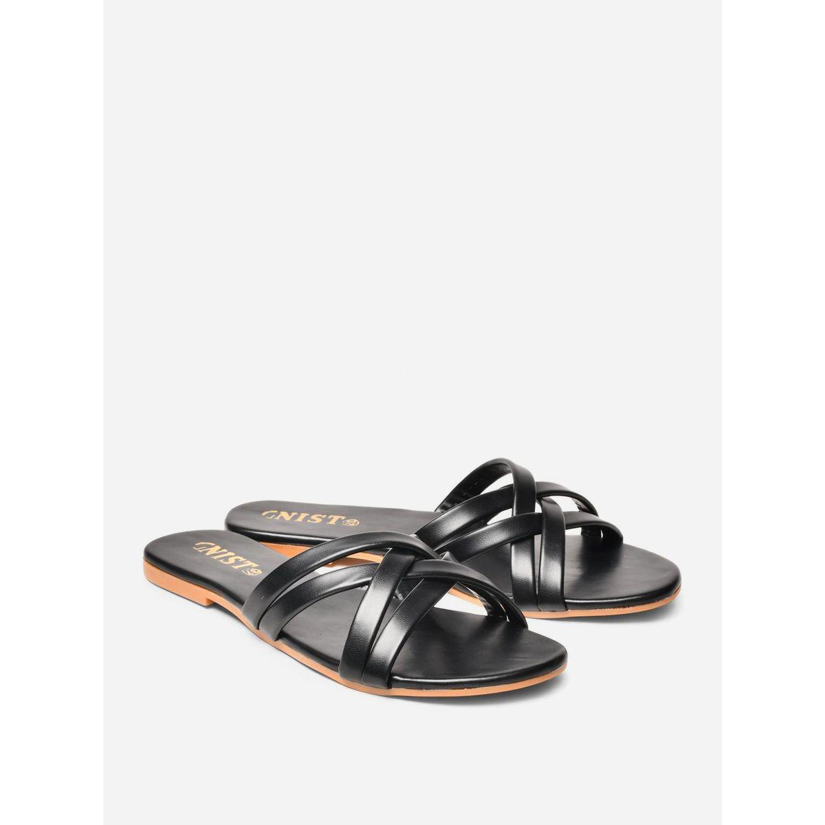 GNIST Cross Strap Open Toe Flat Sandals-women-shoes-sandals-flats-image-1
