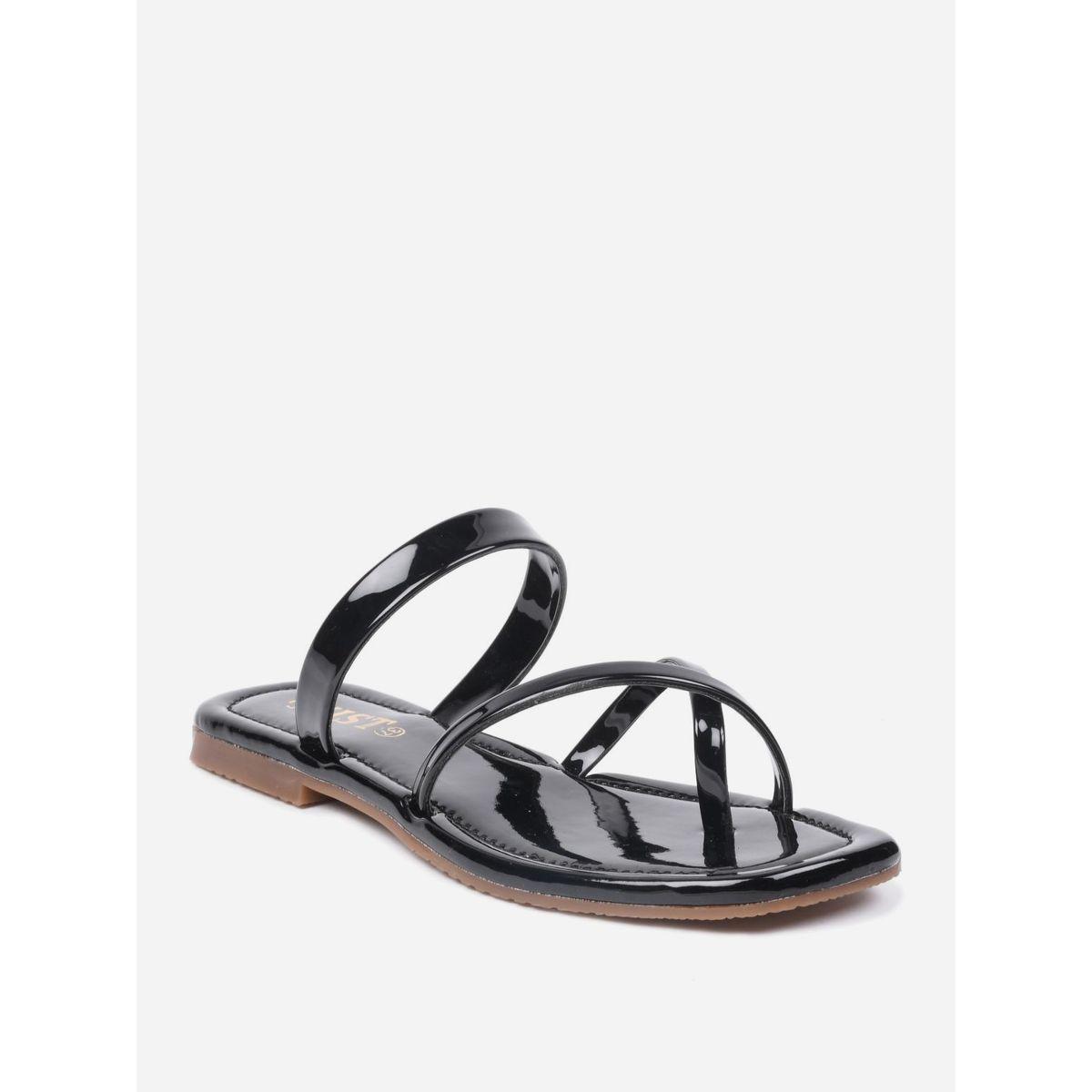 GNIST Plain Cross Toe Strappy Flat Sandals-women-shoes-sandals-flats-image-1