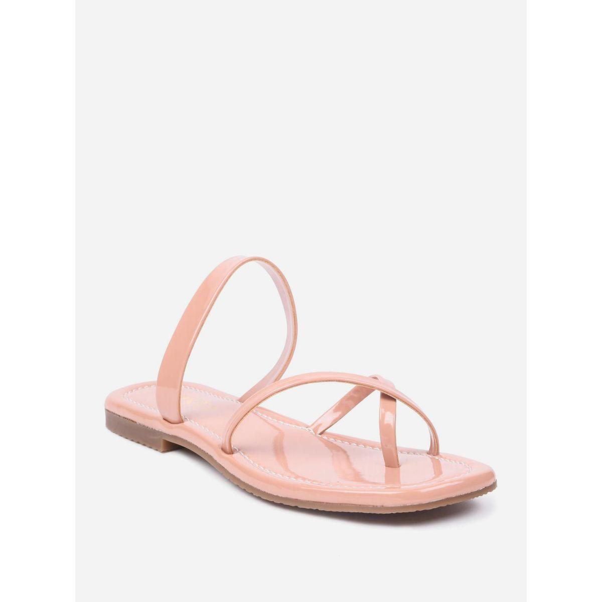 GNIST Plain Cross Toe Strappy Flat Sandals-women-shoes-sandals-flats-image-1