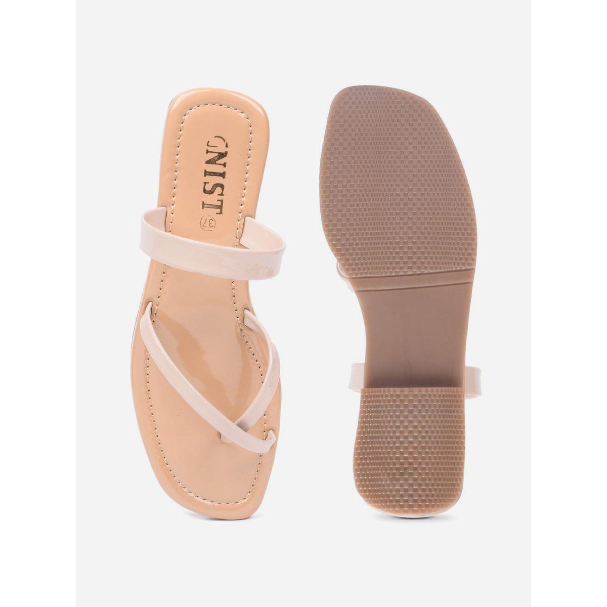 GNIST Plain Cross Toe Strappy Flat Sandals-women-shoes-sandals-flats-image-5