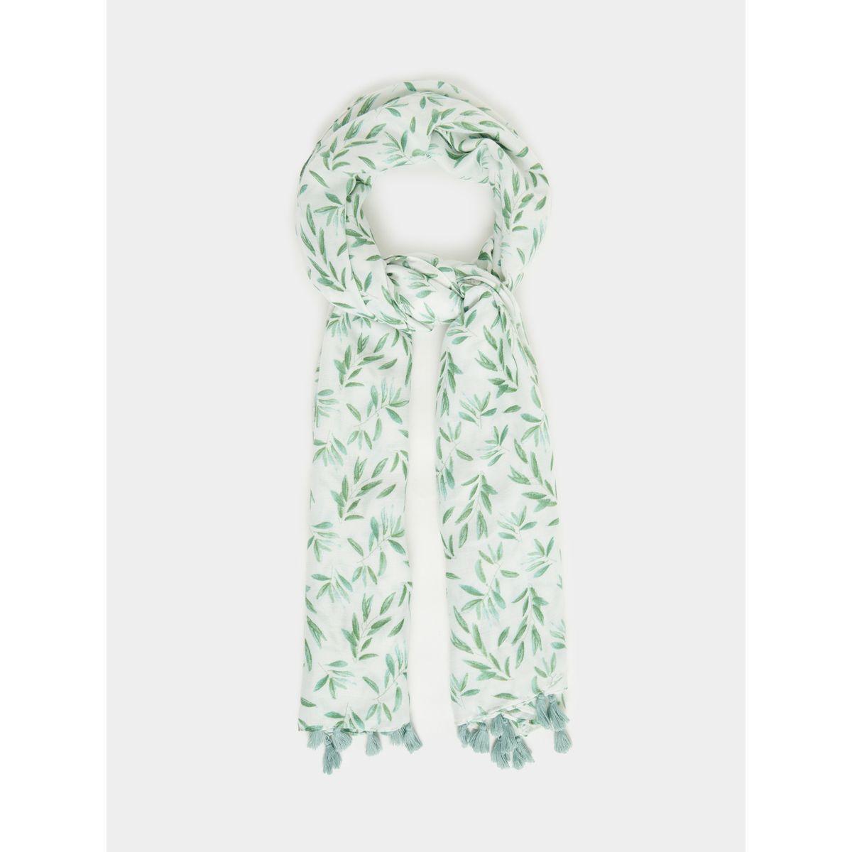 Styli Leaf Print Scarf-women-winterwear-scarves-image-1