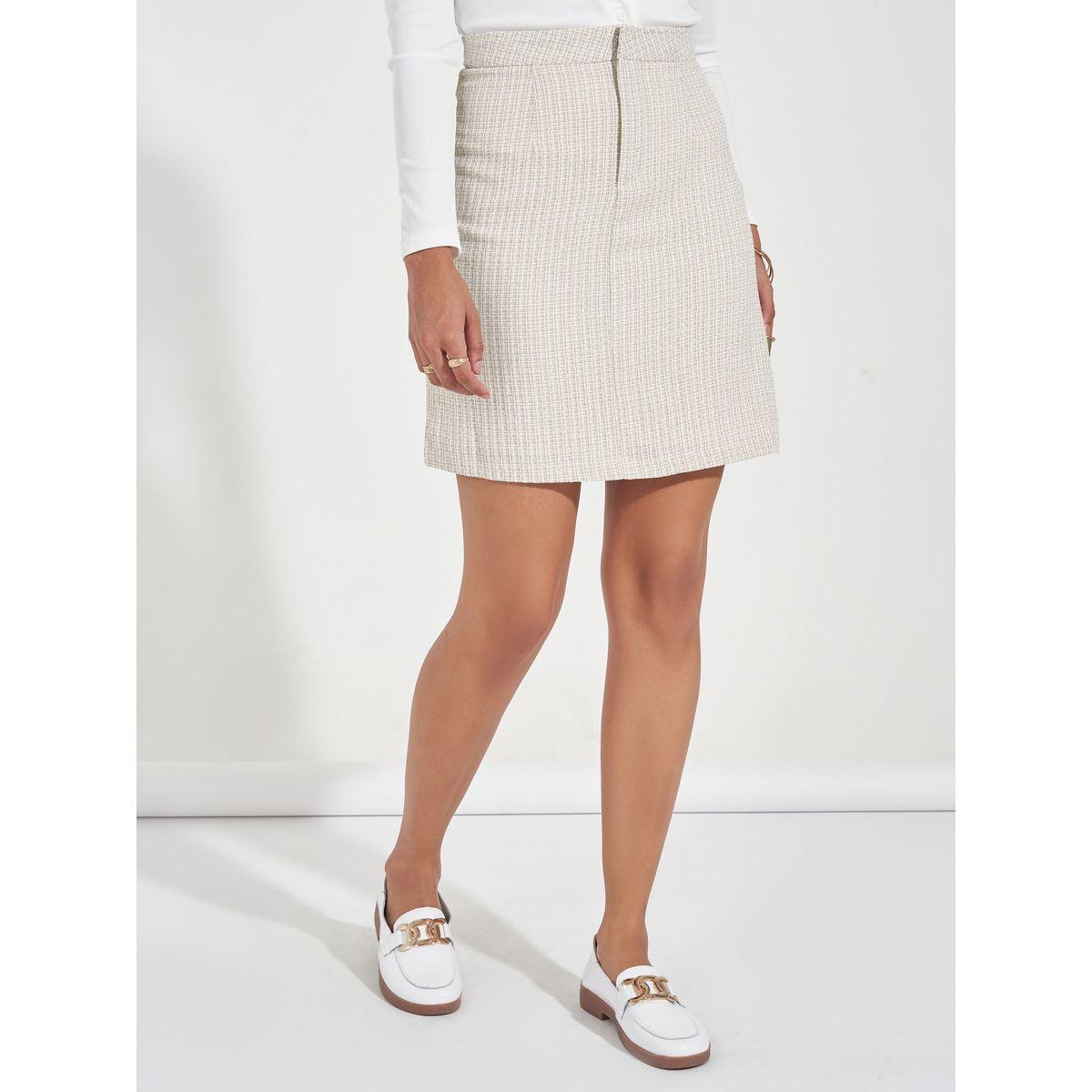 Styli Tweed Mini Skirt with Zip Closure-women-clothing-bottoms-skirts-image-2