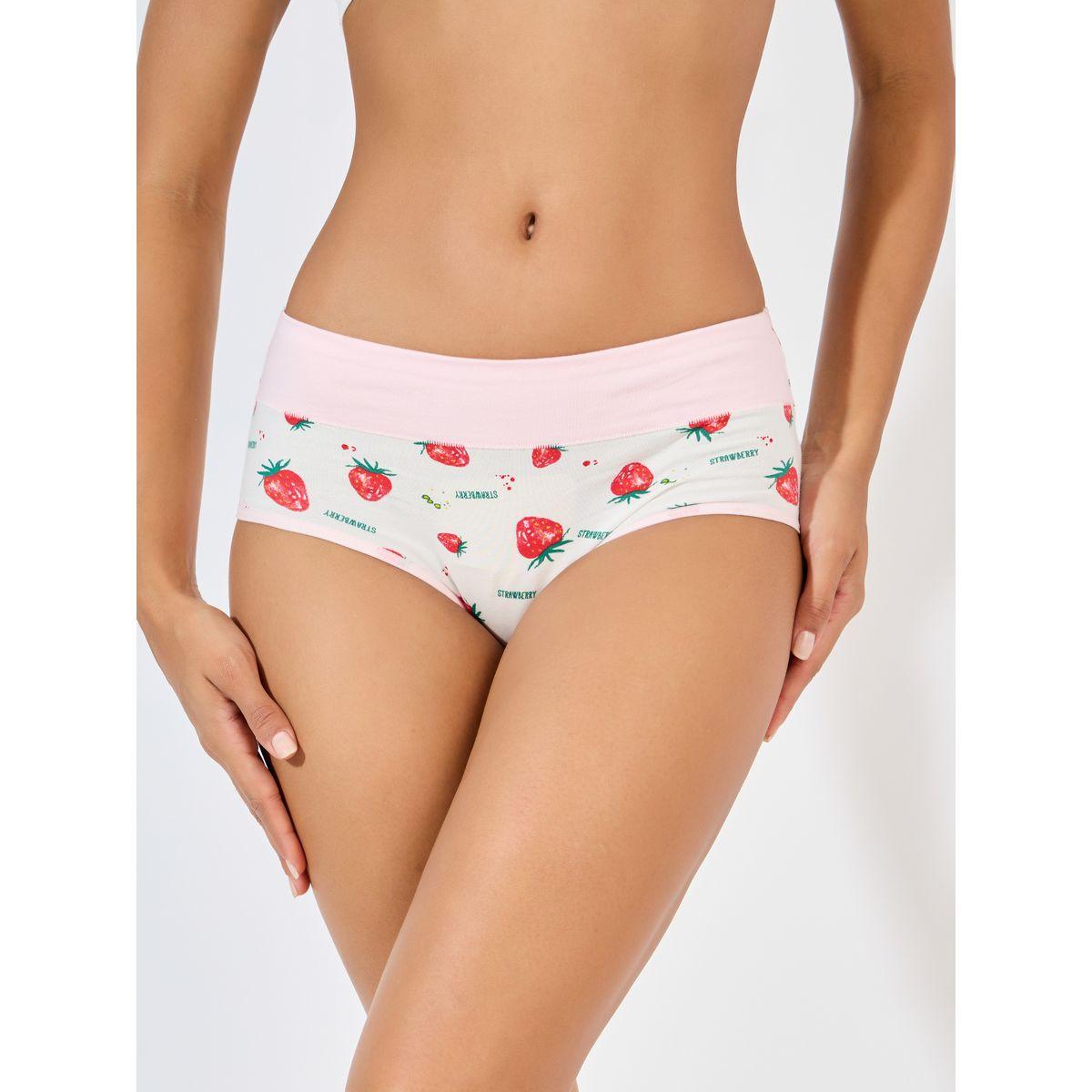 Styli Pack of 4 - Strawberry Print Short Briefs-women-clothing-lingerie-panties-image-2