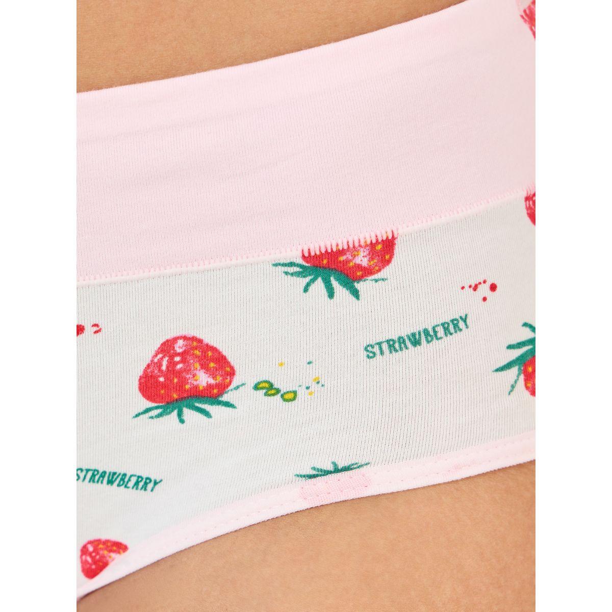 Styli Pack of 4 - Strawberry Print Short Briefs-women-clothing-lingerie-panties-image-3