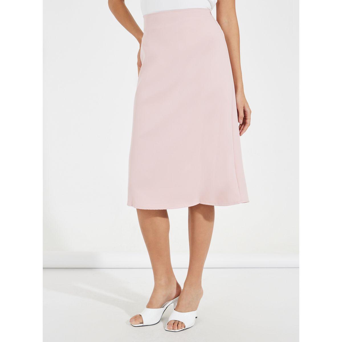 تنورة ميدي سادة بقصة مستقيمة وسحَّاب مخفي-women-clothing-bottoms-skirts-image-2