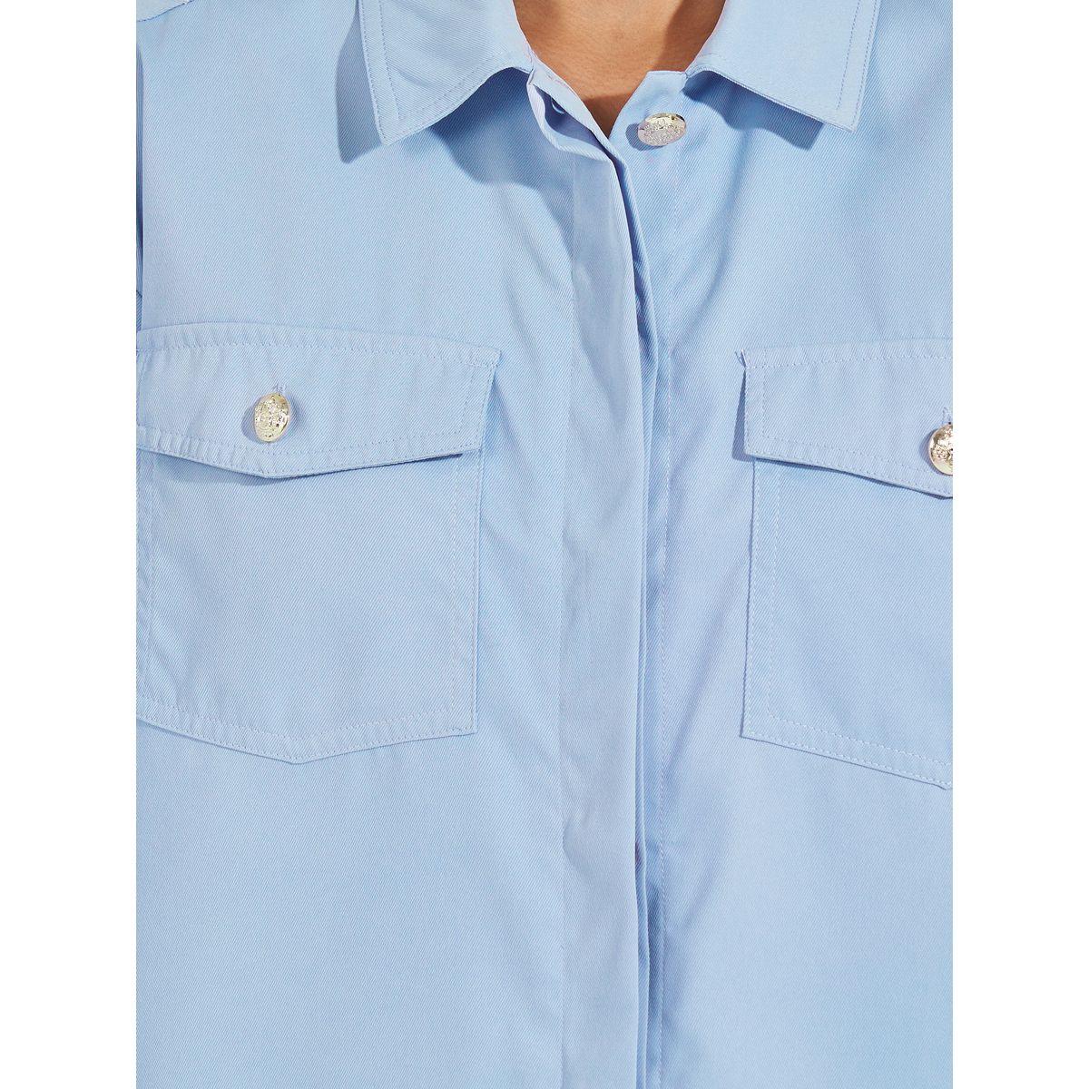 بلوزة فضفاضة بنسيج تويل مع جيوب بطية إغلاق-women-clothing-shirtsandblouses-shirts-image-4