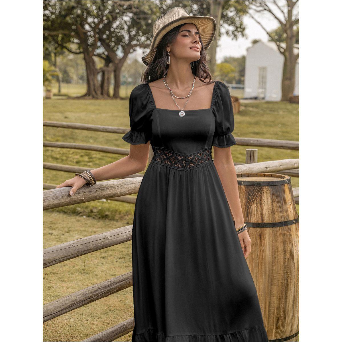 Russty Dustty X Styli Russty Dustty Square Neck Lace Insert A-Line Maxi Dress-women-clothing-dresses-image-1