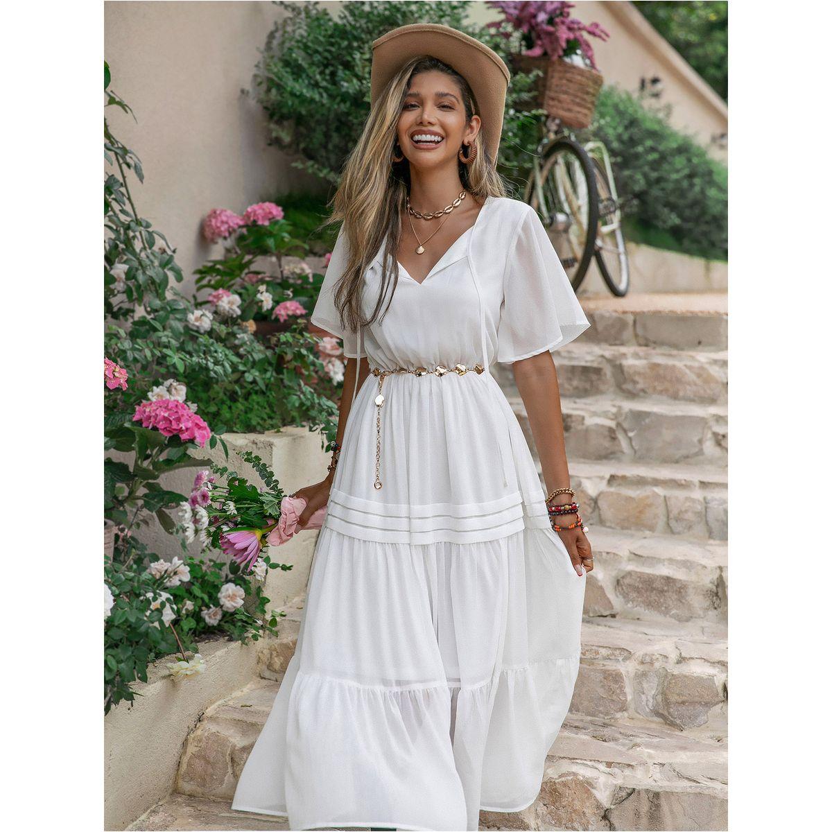 فستان طويل بحافة كشكش مع ياقة باربطة رَستي دَستي × ستايلي-women-clothing-dresses-image-4