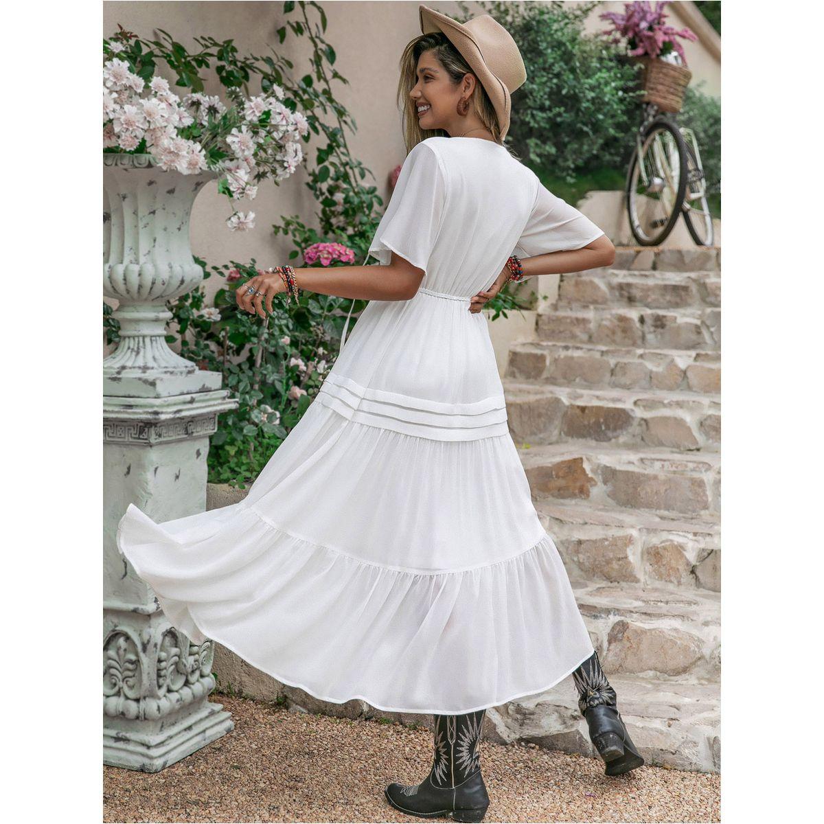 فستان طويل بحافة كشكش مع ياقة باربطة رَستي دَستي × ستايلي-women-clothing-dresses-image-5