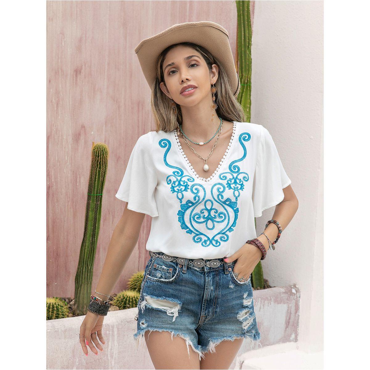 Russty Dustty X Styli Russty Dustty Embroidered V Neck Top-women-clothing-shirtsandblouses-blouses-image-1
