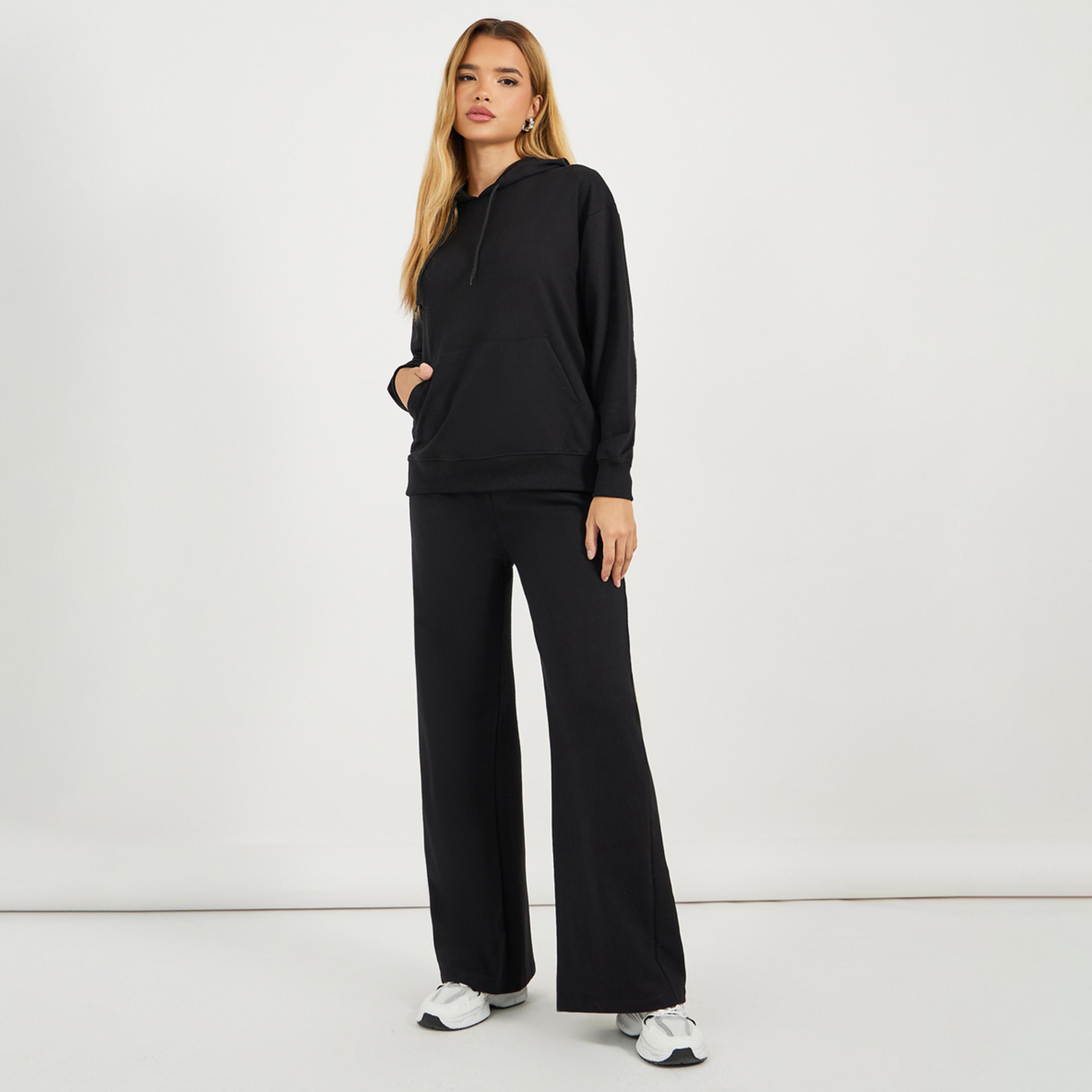 Styli Regular Fit Terry Hoodie and Wide Leg Joggers Co-Ords-women-clothing-coordsets-image-1