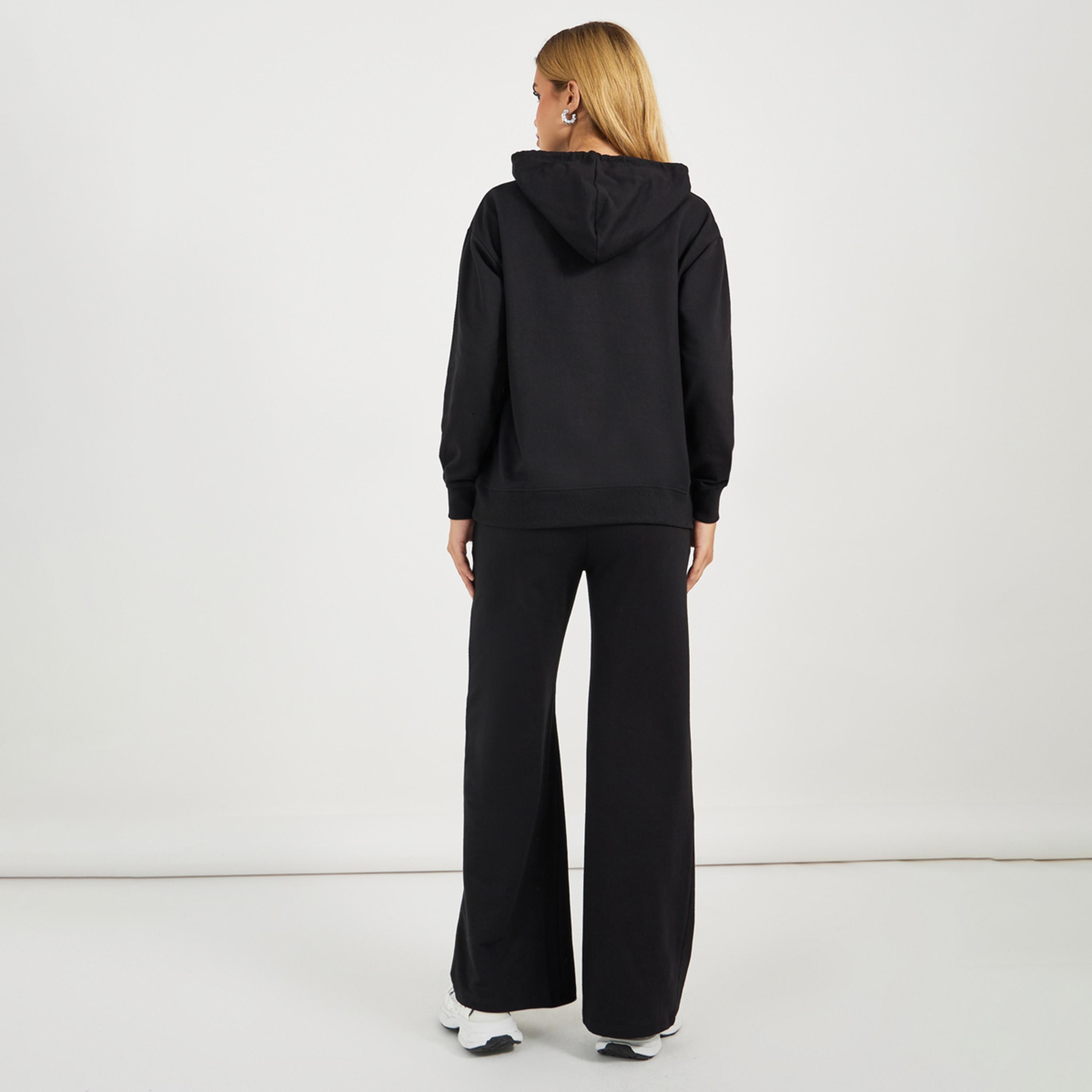 Styli Regular Fit Terry Hoodie and Wide Leg Joggers Co-Ords-women-clothing-coordsets-image-5