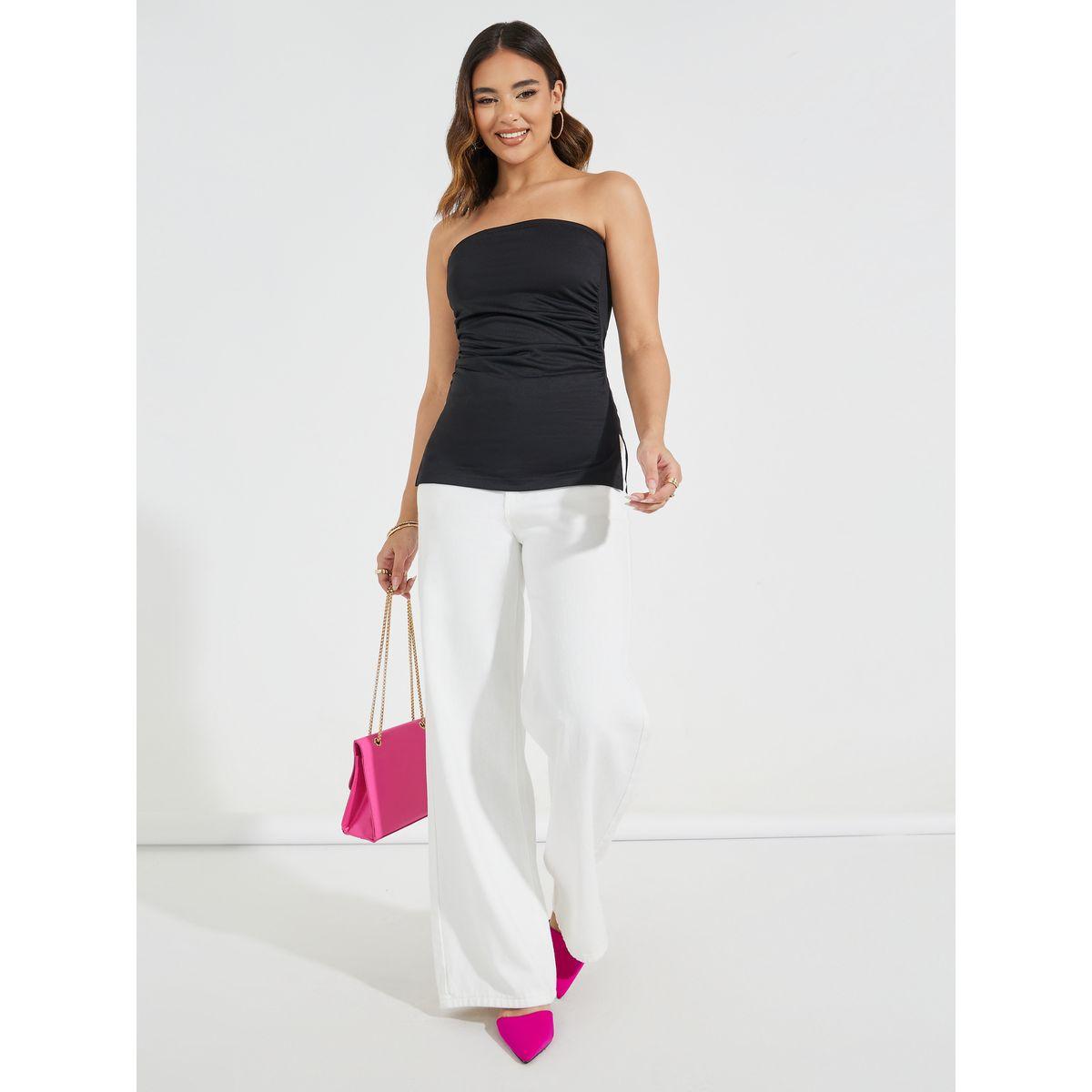 Styli Fitted Bandeau Top with Gathered Detail-women-clothing-tshirts-image-2