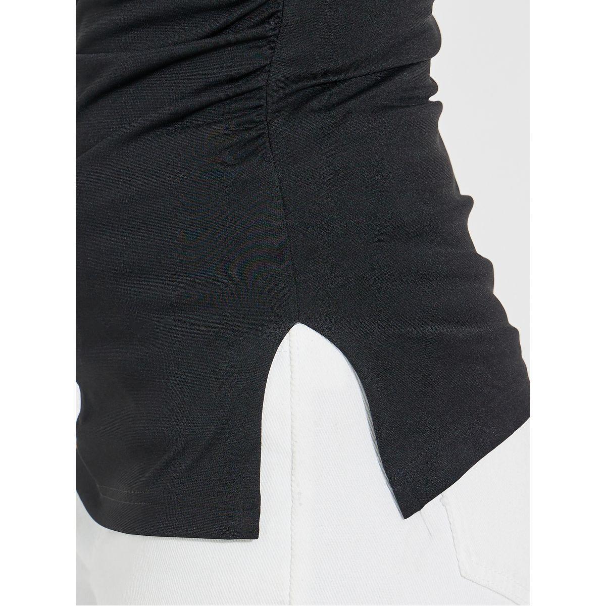 بلوزة باندو سادة بتفاصيل مزمومة-women-clothing-tshirts-image-3