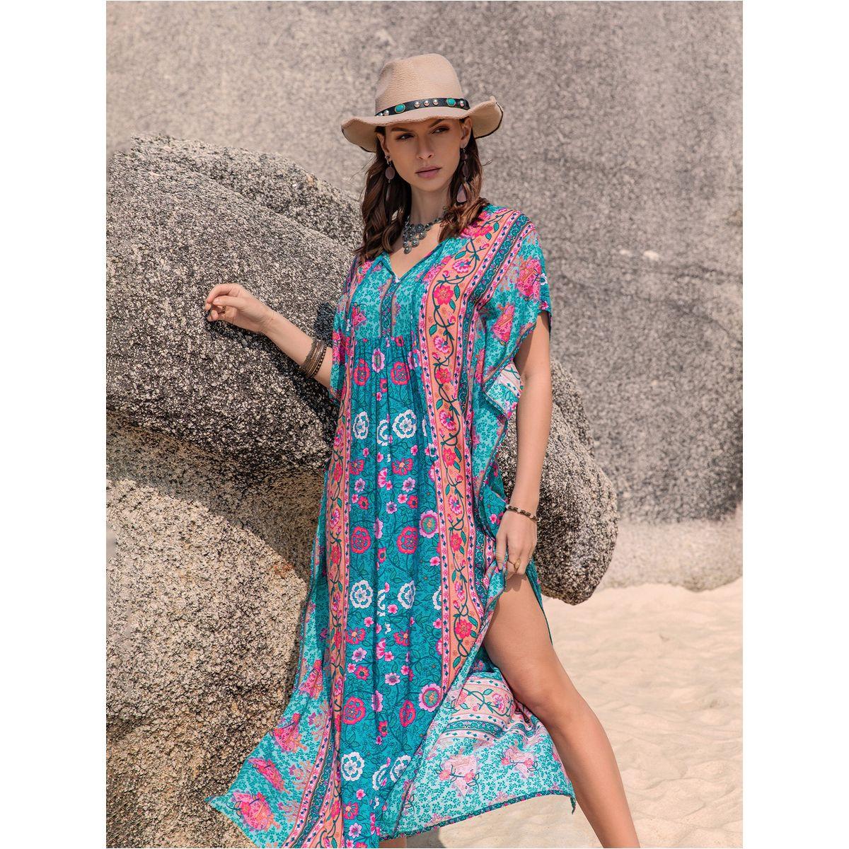 فستان طويل مطبع بطبعة زهور رَستي دَستي × ستايلي-women-clothing-dresses-image-2