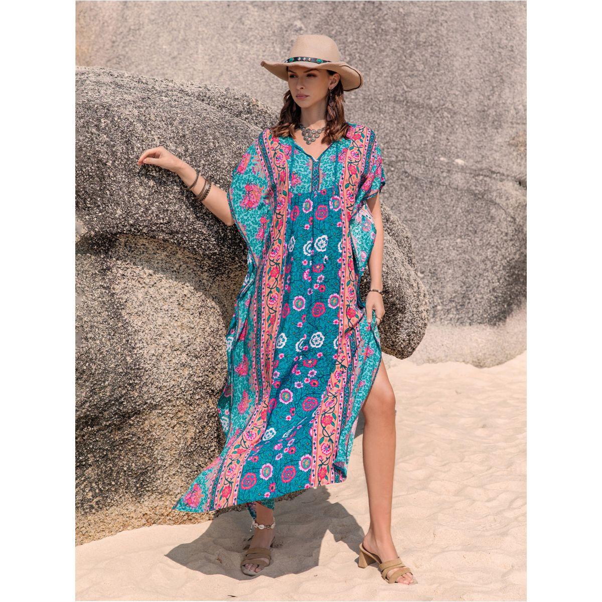 فستان طويل مطبع بطبعة زهور رَستي دَستي × ستايلي-women-clothing-dresses-image-3