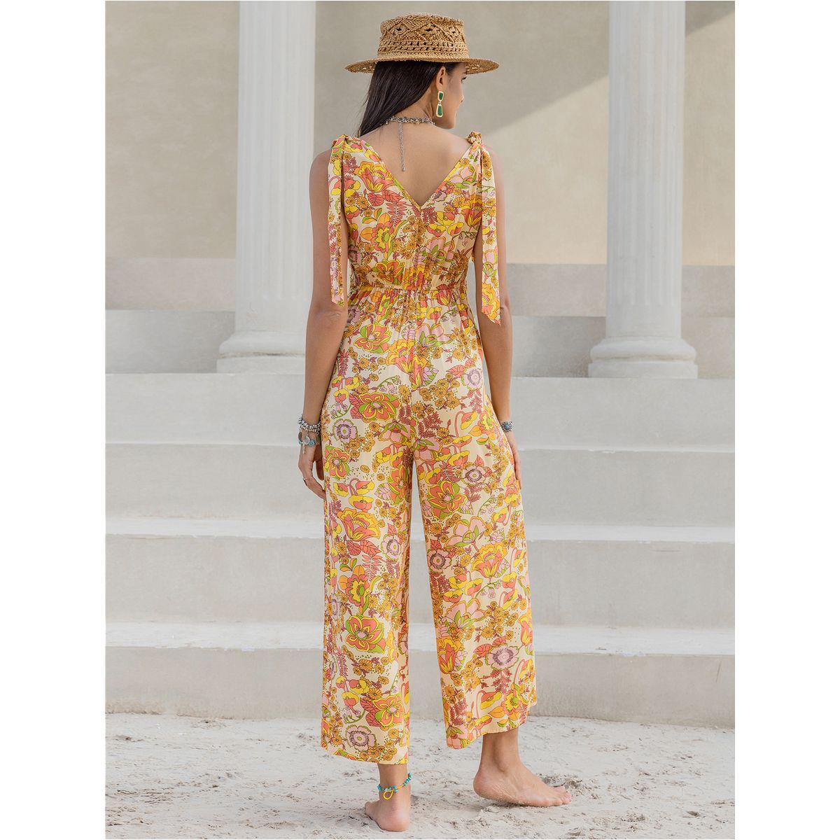 جمبسوت بارجل واسعة وطبعة زهور مع تفاصيل دانتيل رَستي دَستي × ستايلي-women-clothing-jumpsuits-image-2