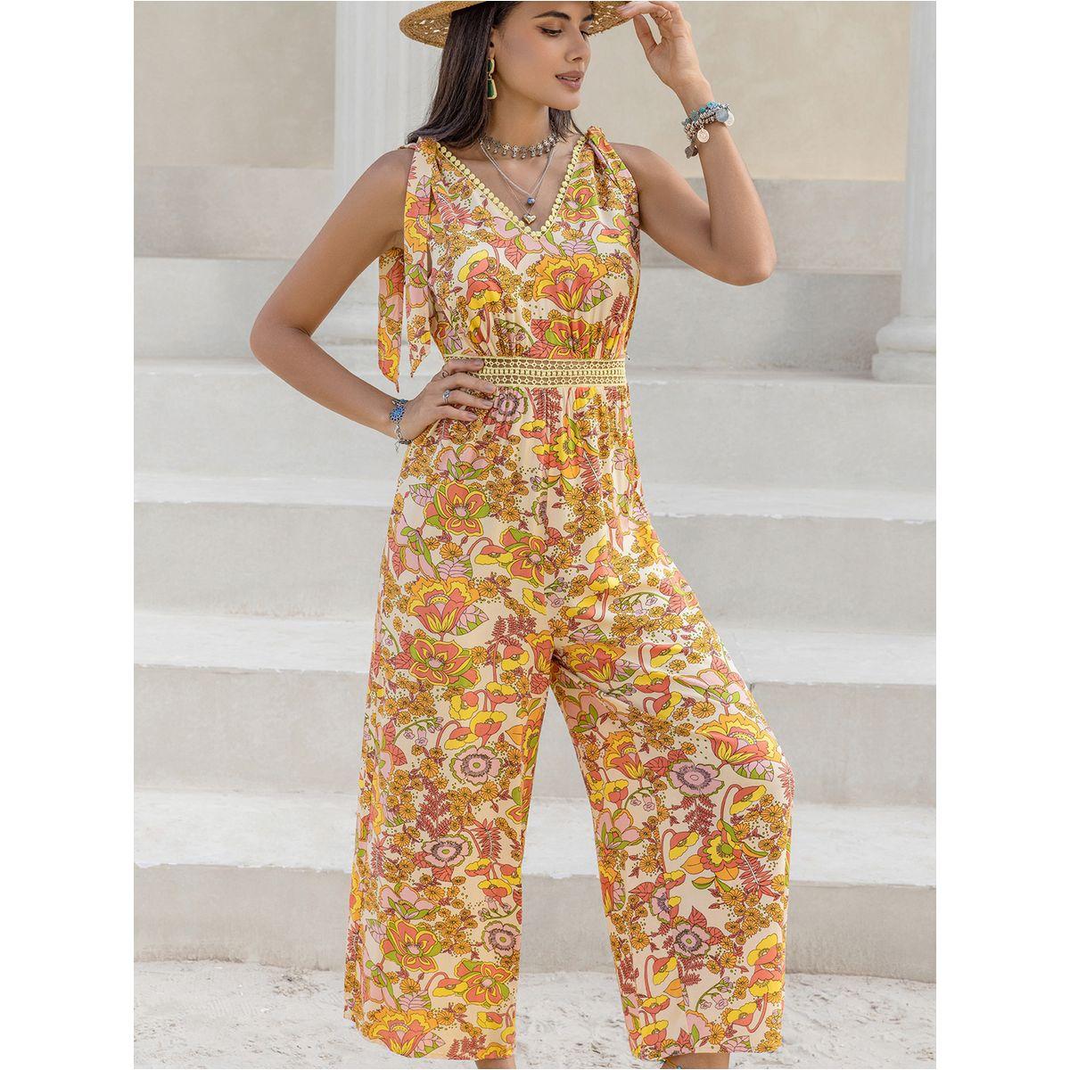 جمبسوت بارجل واسعة وطبعة زهور مع تفاصيل دانتيل رَستي دَستي × ستايلي-women-clothing-jumpsuits-image-4