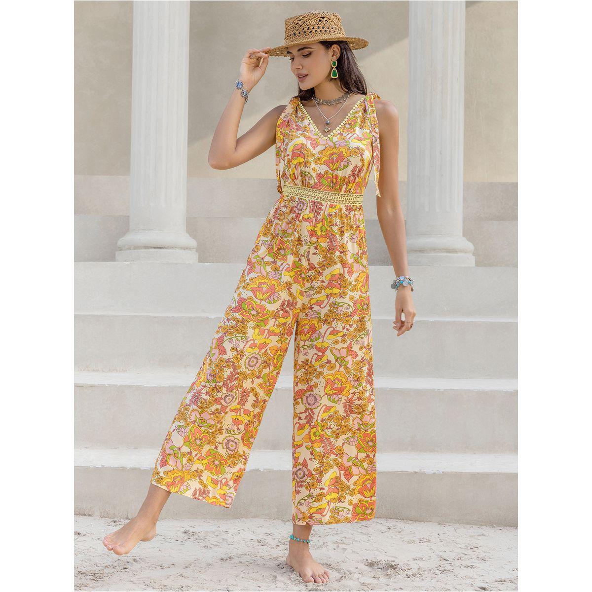 جمبسوت بارجل واسعة وطبعة زهور مع تفاصيل دانتيل رَستي دَستي × ستايلي-women-clothing-jumpsuits-image-5