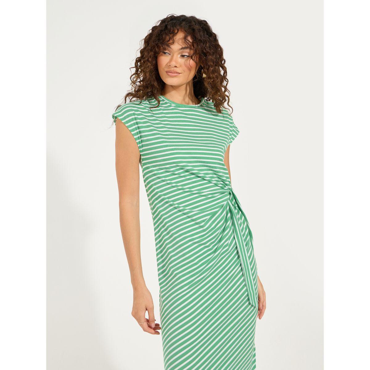 فستان ميدي مخطط مع شق جانبي-women-clothing-dresses-image-5